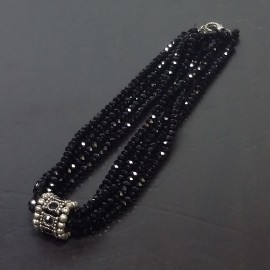 Virginia Elegant 4in1 black Smoky Quartz Obsidian Charm Necklance