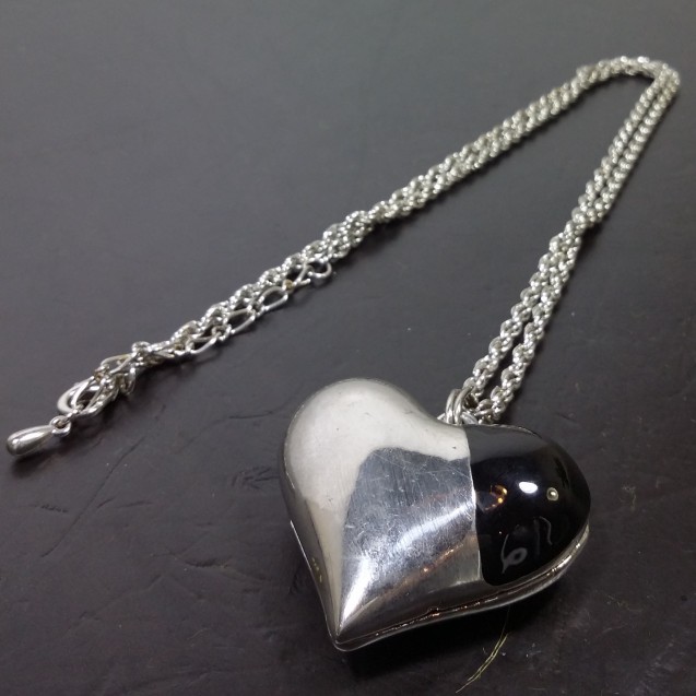 Virginia Vintage plantinum plated solid copper heart pendant necklance