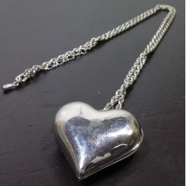 Virginia Vintage plantinum plated solid copper heart pendant necklance