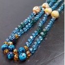 Virginia Elegant Blue & Yellow  ChalcedonyTopaz Blue Lace Agate Necklance 