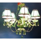 Leitmotiv Arylic Chandelier Ceiling Lamp 5 arms Belle Epoque green