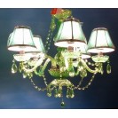 Leitmotiv Arylic Chandelier Ceiling Lamp 5 arms Belle Epoque green