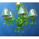 Leitmotiv Arylic Chandelier Ceiling Lamp 5 arms Belle Epoque green