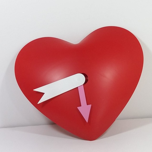 Silly the Gifts Wall clock Heart pendant swing Red