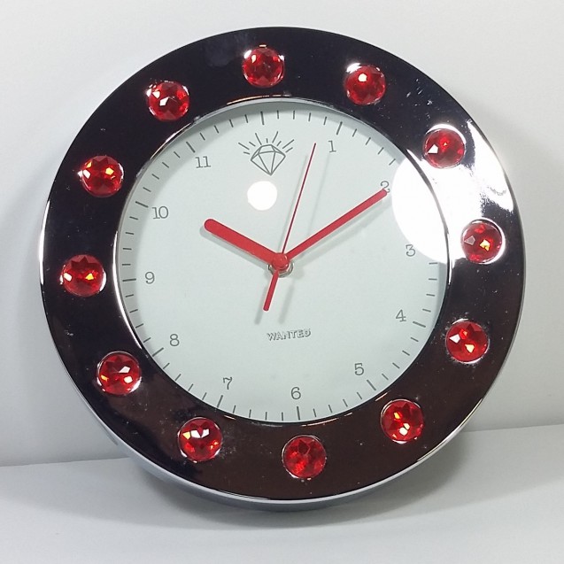 Wanted  Wall clock w. red diamands