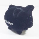GSQ Rhinestone Holidays Froasted Med Piggy Ceramic Bank 