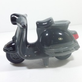 GSQ Scooter Ceramic Money Bank Bk Grey