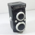 GSQ Vintage Camera Money Ceramic Bank Black