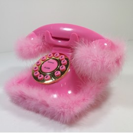 GSQ Cinderella Feather Vintage Telephone Pink