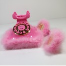 GSQ Cinderella Feather Vintage Telephone Pink