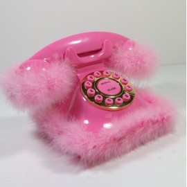 GSQ Cinderella Feather Vintage Telephone Pink