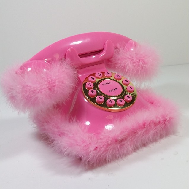 GSQ Cinderella Feather Vintage Telephone Pink