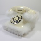 GSQ Cinderella Feather Vintage Telephone White