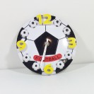 Soccer Wall Clock Bk Wh