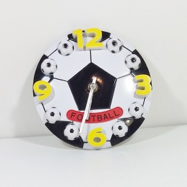 Soccer Wall Clock Bk Wh