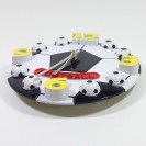 Soccer Wall Clock Bk Wh