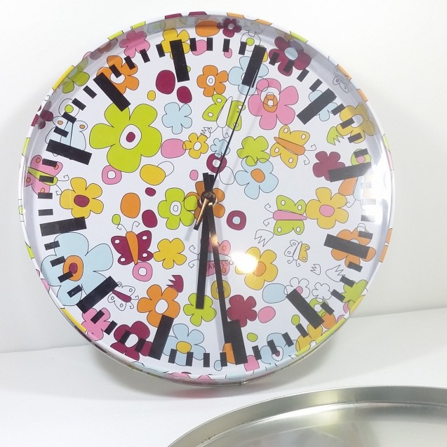 Karlsson Wall clock gift-tin-box flower