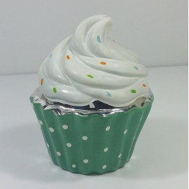 Silly the Gifts Moneybank Whipped Cream Cup Cake Ceramic bank Green