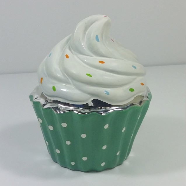 Silly the Gifts Moneybank Whipped Cream Cup Cake Ceramic bank Green