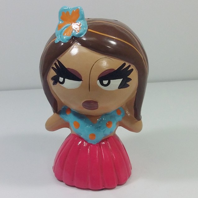 Silly the Gifts Moneybank Aloha Girl Ceramic bank Red