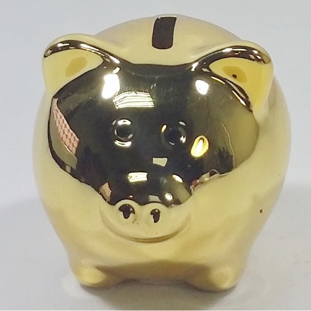 Silly the Gifts Moneybank Disco Chrome Pig mini ceramic Gold