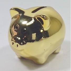 Silly the Gifts Moneybank Disco Chrome Pig mini ceramic Gold