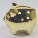 Silly the Gifts Moneybank Disco Chrome Pig mini ceramic Gold