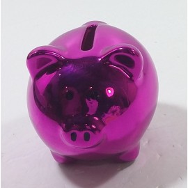 Silly the Gifts Moneybank Disco Chrome Pig mini ceramic Magenta