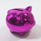 Silly the Gifts Moneybank Disco Chrome Pig mini ceramic Magenta