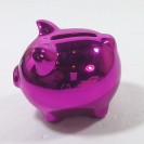 Silly the Gifts Moneybank Disco Chrome Pig mini ceramic Magenta