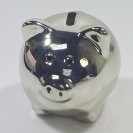 Silly the Gifts Moneybank Disco Chrome Pig mini ceramic Silver