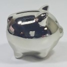 Silly the Gifts Moneybank Disco Chrome Pig mini ceramic Silver