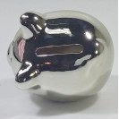 Silly the Gifts Moneybank Disco Chrome Pig mini ceramic Silver